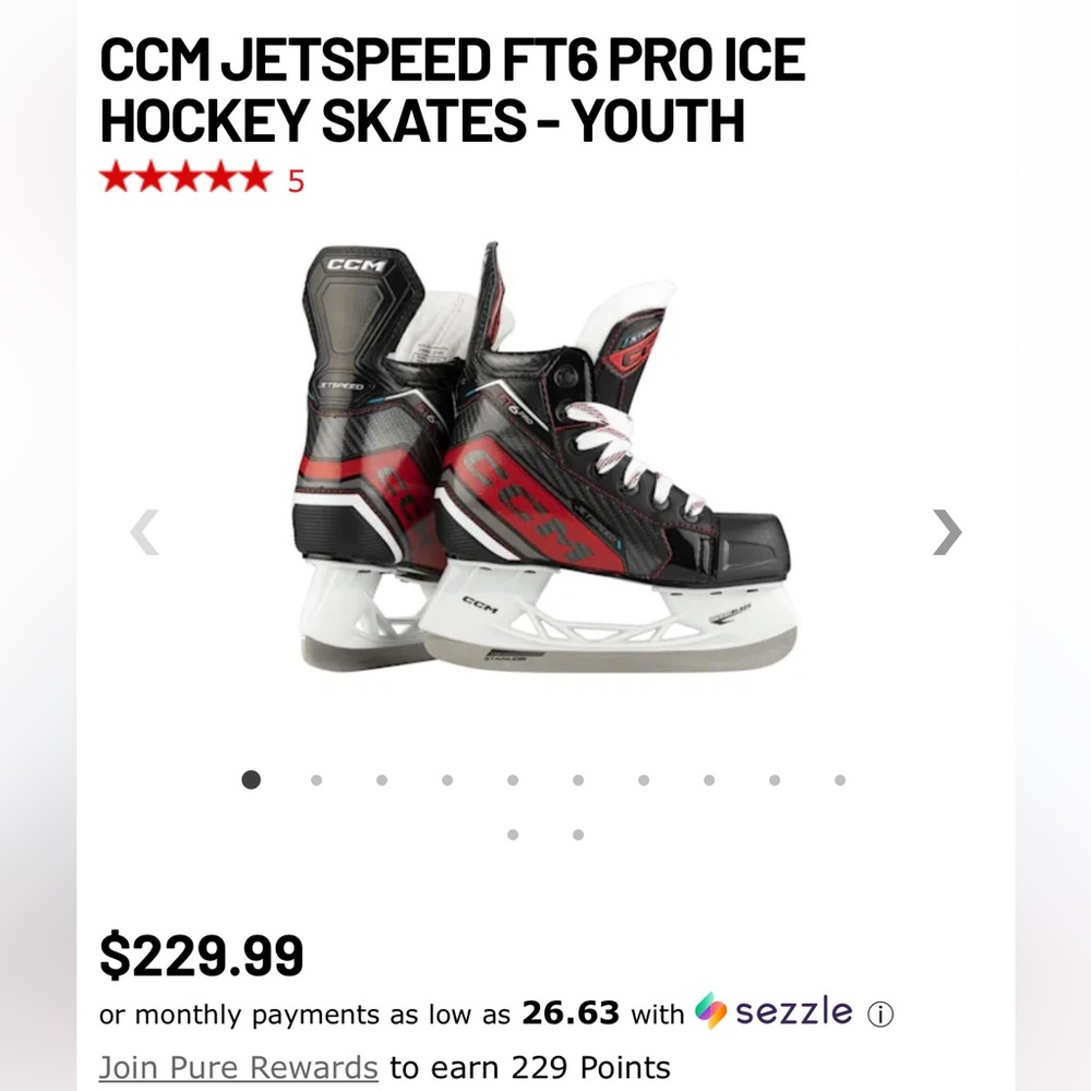 CCM JetSpeed FT6 Pro Ice Hockey Skates - Youth